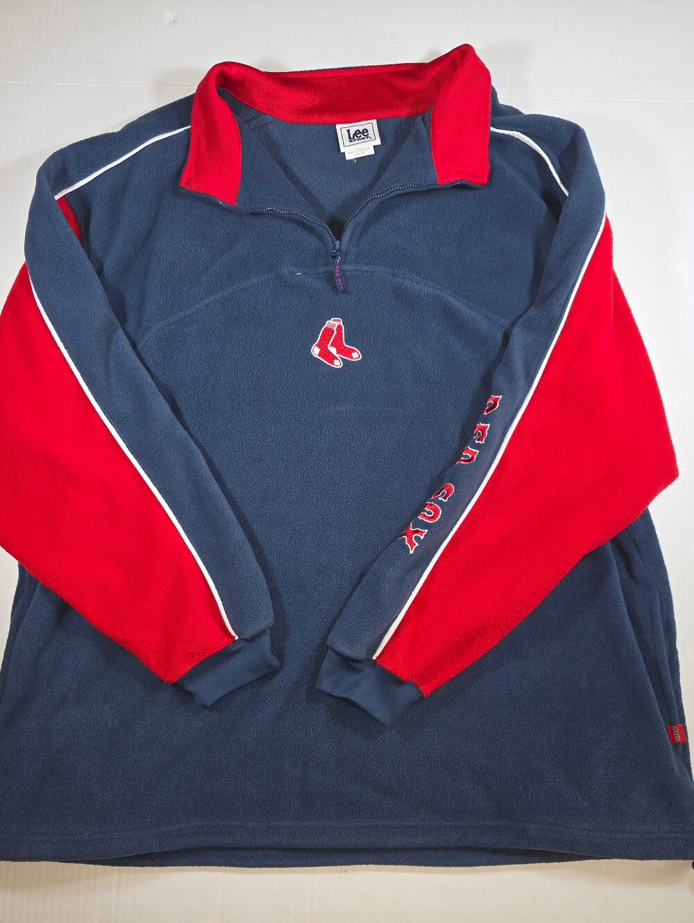Vintage Lee Sport Boston Red Sox Fleece Pullover Jacket 1/4 Zip Mens 2XL MLB